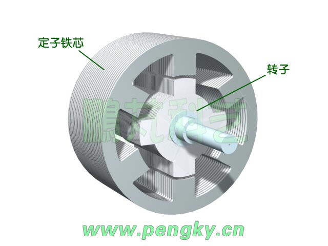 雙凸極結(jié)構(gòu)的定子鐵芯與轉(zhuǎn)子鐵芯