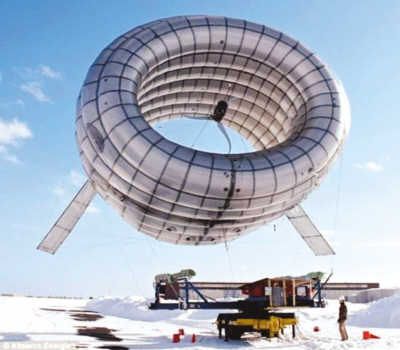 空中漂浮的擴(kuò)散器水平軸風(fēng)力發(fā)電機(jī)
