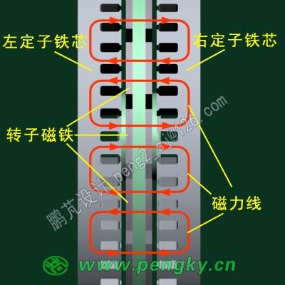 中間轉(zhuǎn)子的磁力線走向