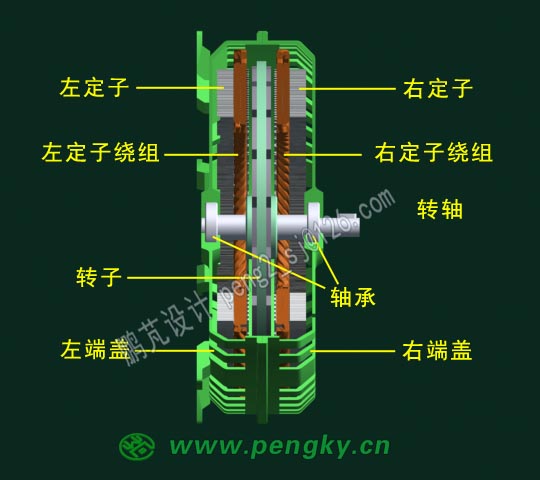 中間轉(zhuǎn)子盤式發(fā)電機(jī)剖面-1