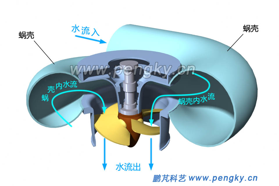 軸流水輪機(jī)蝸殼水流走向