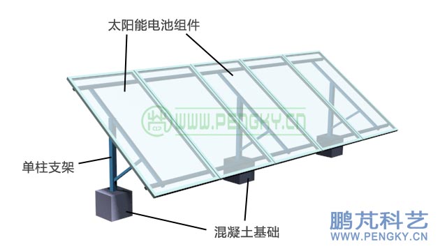 采用單排立柱固定電池板