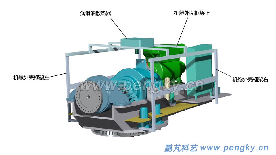 安裝好機(jī)殼框架與潤(rùn)滑油散熱器 安裝好機(jī)殼框架與潤(rùn)滑油散熱器